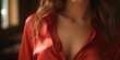 Woman wearing a red shirt up close. Perfect for fashion or lifestyle blogs