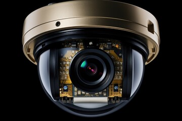 Poster - Close-up shot of a camera on a black background. Ideal for photography-related projects