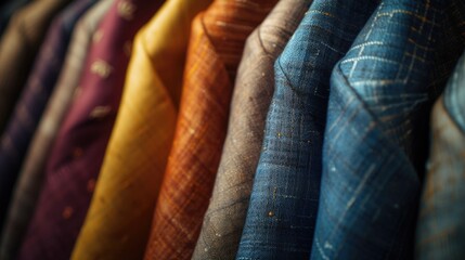 Aufkleber - A collection of various colored ties neatly displayed on a rack. Perfect for fashion or business-related projects