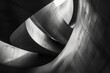 Creative and sophisticated, this abstract art piece showcases the smooth texture of urban design.., black and white background