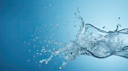 Wall Mural - abstract water splash on blue background