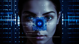 Fototapeta Konie - High-tech eye scanning for secure digital identification