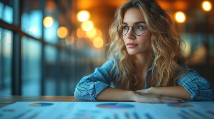 Aufkleber - Considering ways to take the business to greater heights. An attractive young businesswoman works in her office.