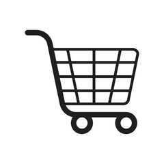 Poster - shopping cart icon for apps and websites, vector illustration on transparent background.