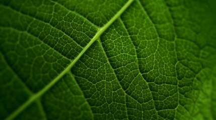 Vue macro sur une feuille verte. Gros plan texture d'un végétal