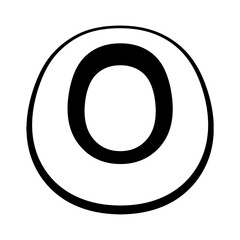 Poster - Logo letter o, tall slender font letter o perspective height