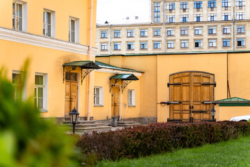 Polish garden and building of museum-Estate of G. R. Derzhavin, St. Petersburg