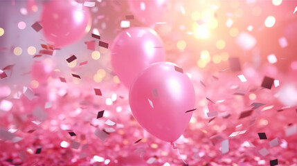 Wall Mural - pink balloons