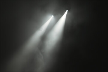 Poster - Spotlight and smoke on stage. Background image. Created with Generative AI technology