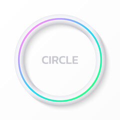 Wall Mural - circle frame, round border. 3d ring with gradient, neon colors. vector illustration.
