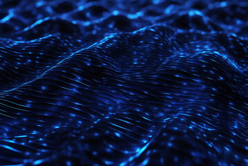 Fototapete - Abstract background of glowing  mesh or interwoven lines on a dark background. Generated AI