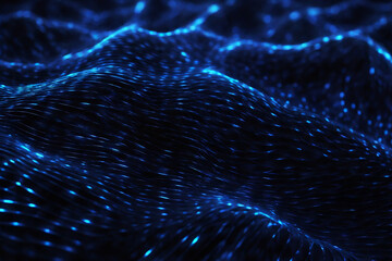 Fototapete - Abstract background of glowing  mesh or interwoven lines on a dark background. Generated AI