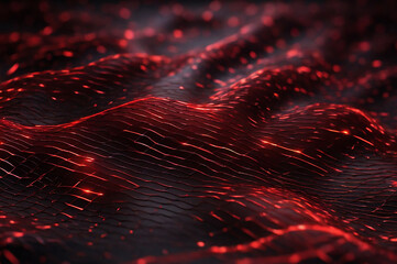 Fototapete - Abstract background of glowing  mesh or interwoven lines on a dark background. Generated AI