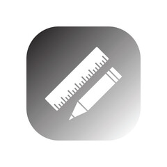 Sticker - ruler icon vector