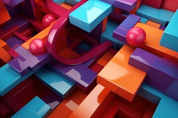 Wall Mural - Abstract colorful 3d render background