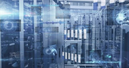 Poster - Animation of data processing over server room