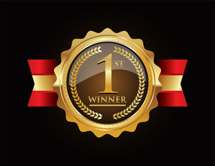 Award winner badge isolated vector illustration 