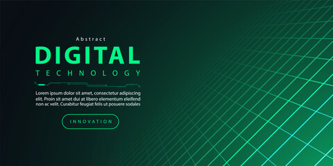 Technology digital futuristic internet network connection black green background, blue abstract cyber information communication, Ai big data science, innovation future tech line illustration vector 3d