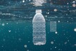 A lone plastic bottle floats in the murky water, a stark reminder of our reliance on drinking water and the impact of our consumption on the environment