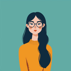 Wall Mural - Beautiful girl in flat vector design 