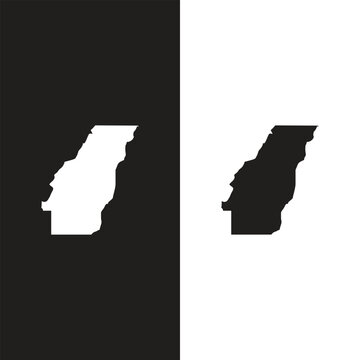 West Carroll Parish, Louisiana. Maps for design. Blank, white and black backgrounds