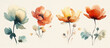 Watercolor Floral Blossom: Vintage Grunge Illustration of Red Poppy on Decorative Background