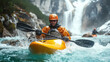 Kayaking and rafting Along the raging rivers in the mountains