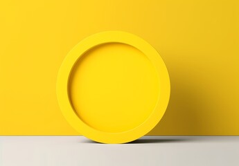 Aufkleber - Yellow podium with cloud on yellow background. Product display stand. Insert your product