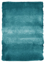 Wall Mural - Dark turquoise, deep teal, blue-green color watercolor abstract textured background. Watercolour vertical gradient stains fill, hand drawn aquarelle text template. Artistic edge, rough paper texture