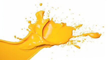 Aufkleber - A yellow paint splash with white background