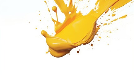 Aufkleber - A yellow paint splash with white background