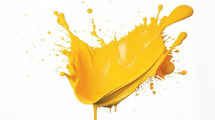 Aufkleber - A yellow paint splash with white background