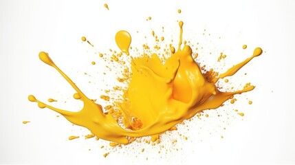 Aufkleber - A yellow paint splash with white background