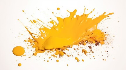 Aufkleber - A yellow paint splash with white background