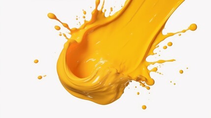 Aufkleber - A yellow paint splash with white background