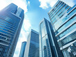 © koala studio - Modern skyscrapers on the background of the blue sky. 3d rendering