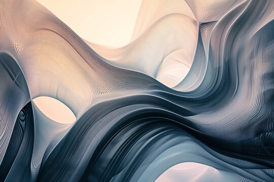 Computer Generated Image of a Black and White Material Wave