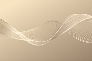 Wall Mural - Luxurious golden wave lines with a smooth, elegant swirl shining against a gradient backdrop in a vector illustration