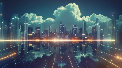 Cloud data technology concept background. Generative ai.	
