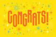© Rajan - Congratulations card, poster, banner, greeting card, printable with Congrats logo, word, text, wishes message for congratulations graduate, winner, business, success, students, exam, wedding