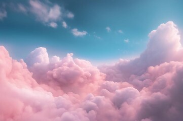 Wall Mural - Pink Clouds Background. Sky Background. Clouds Texture. Beautiful cloudscape with blue sky and pink clouds