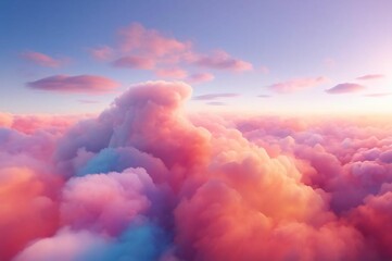 Wall Mural - Pink Clouds Background. Sky Background. Clouds Texture. Beautiful cloudscape with blue sky and pink clouds