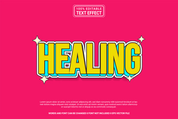 Aufkleber - Editable text effect Healing 3d cartoon template style modern premium vector