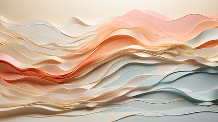 Fototapete - digitally generated image featuring a modern wave pattern, flowing with smooth curves and bright gradients, perfect for internet presentations and design concepts.