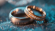 two wedding rings with empty copy space, wedding advertising