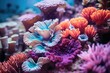 abstract colorful background of corals in the ocean