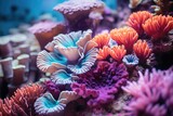 Fototapeta Do akwarium - abstract colorful background of corals in the ocean