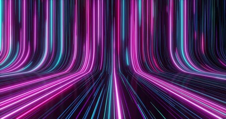 Wall Mural - abstract futuristic neon background, speed of light