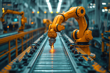 Poster - Robotic line at an industrial enterprise.