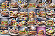 © Andrei Korzhyts - Banner with a set of images of various sandwiches for background design of culinary topic